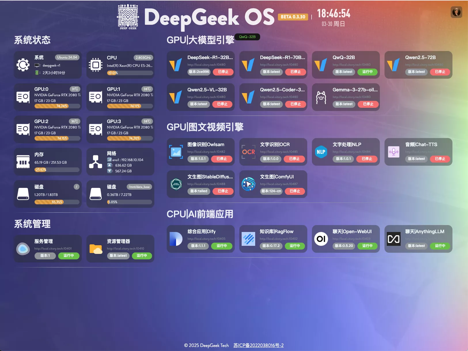 DeepGeek OS Dashboard
